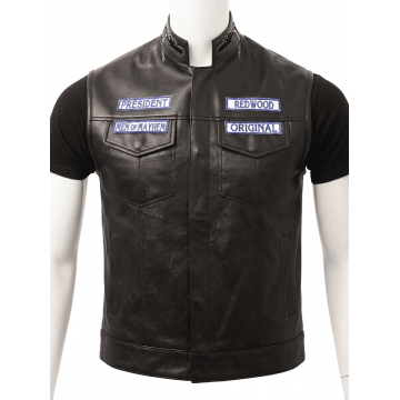 SOA Black Leather Vest The...