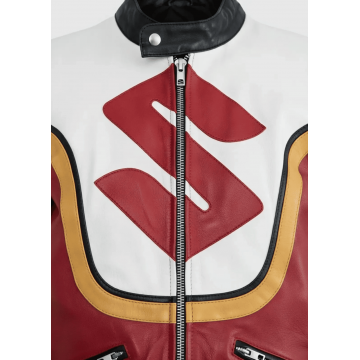 Suzuki Motorcycle Hackers Leather Jacket for Men