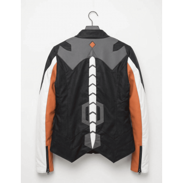Men's Mercy Valkyrie White & Black Faux Leather Cosplay Jacket Men's Mercy Valkyrie White & Black Faux Leather Cosplay Jacket