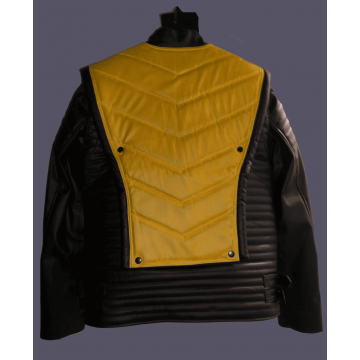 Men's Mortal Kombat Scorpion Black & Yellow Real Leather Cosplay Jacket