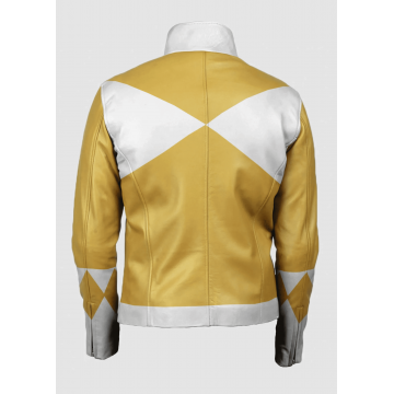 Women's Power Rangers Yellow Leather Cosplay Jacket Women's Power Rangers Yellow Leather Cosplay Jacket