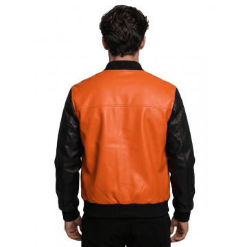 Dragon Ball Z Goku 59 Black & Orange Leather Jacket Dragon Ball Z Goku 59 Black & Orange Leather Jacket