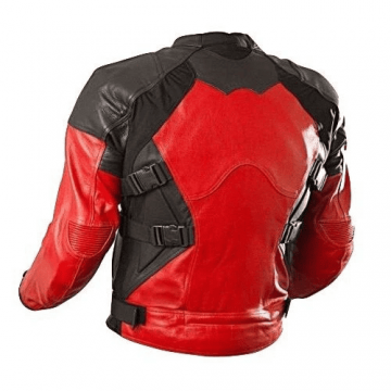 Deadpool Red & Black Faux Leather Motorcycle Biker Jacket