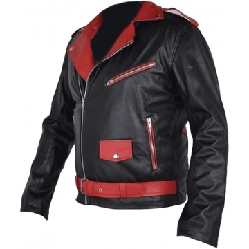 Men's Classyak Black & Red Real Leather Jacket