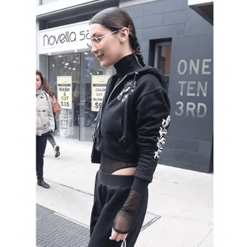 Chrome Hearts Black Fleece Cropped Zip Up Hoodie