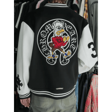 Chrome Hearts Timmy Black Wool & Leather Varsity Jacket