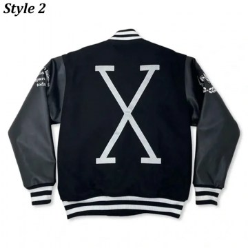 Malcolm X All Stars Black Wool & Leather Varsity Jacket