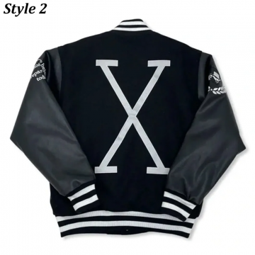 Malcolm X All Stars Black Wool & Leather Varsity Jacket