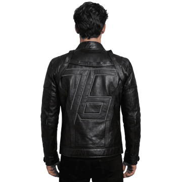 Overwatch Soldier 76 Blackout Real Leather Biker Jacket