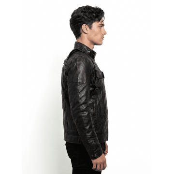 Overwatch Soldier 76 Blackout Real Leather Biker Jacket
