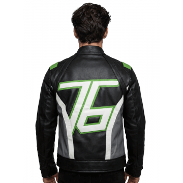 Overwatch Soldier 76 Houston Outlaws Black & Neon Green Leather Jacket