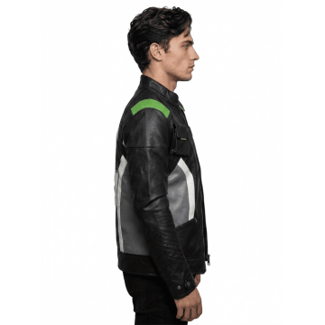 Overwatch Soldier 76 Houston Outlaws Black & Neon Green Leather Jacket