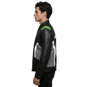 Overwatch Soldier 76 Houston Outlaws Black & Neon Green Leather Jacket