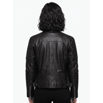 Women's Alternative Legacy Black Croc Leather Motorcycle Jacket
