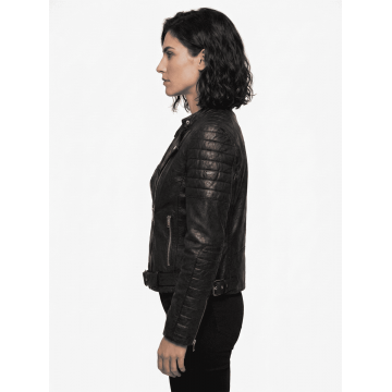 Women's Alternative Legacy Black Croc Leather Motorcycle Jacket