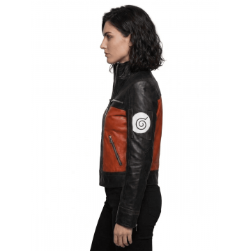 Women's Naruto Shippuden Uzumaki Leather Cosplay Jacket