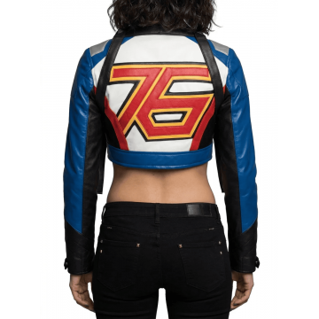 Women's Overwatch Soldier 76 Crop Top Leather Jacket Women's Overwatch Soldier 76 Crop Top Leather Jacket