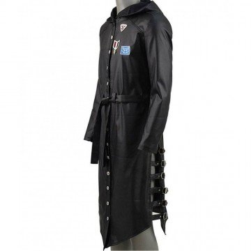 New Mens PUBG Leather Hooded Trench Long Coat New Mens PUBG Leather Hooded Trench Long Coat