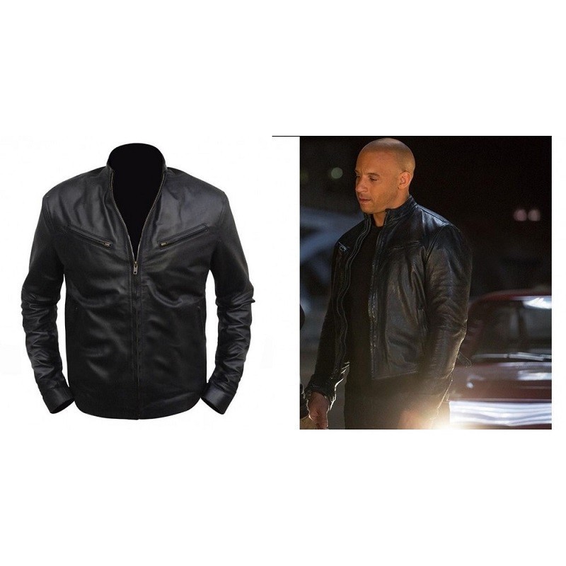 New Vin Diesel Fast And Furious 6 Designer Black Leather Jacket