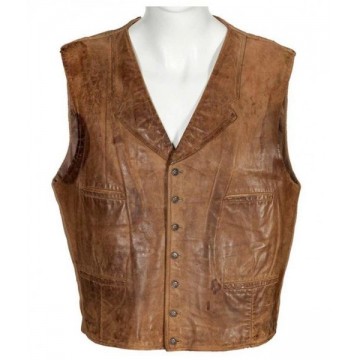 John Wayne Brown Leather Vest