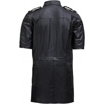 Final Fantasy XV Noctis Lucis Caelum Black Leather Jacket Trench Coat