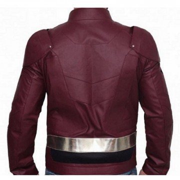 Justice League The Flash Burgundy Leather Costume Jacket