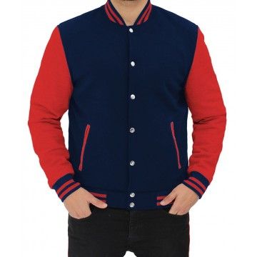 Men's Letterman Wool Navy...