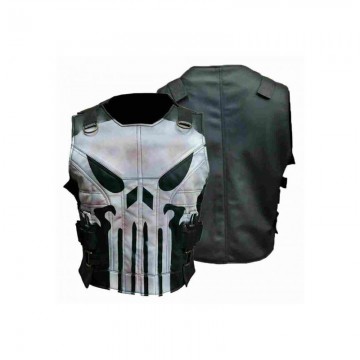 Men's The Punisher Season 2 Jon Bernthal Black Real Leather Vest