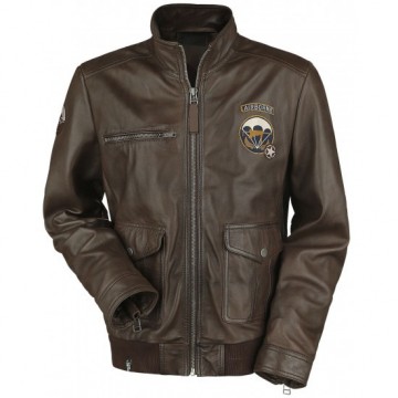 Call Of Duty WWII Men's Brown Leather Jacket