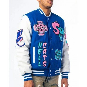 HellCats Letterman Blue Letterman Varsity Jacket