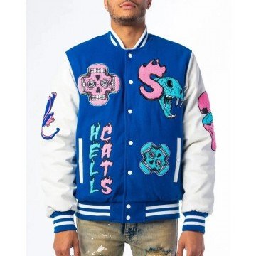 HellCats Letterman Blue Letterman Varsity Jacket
