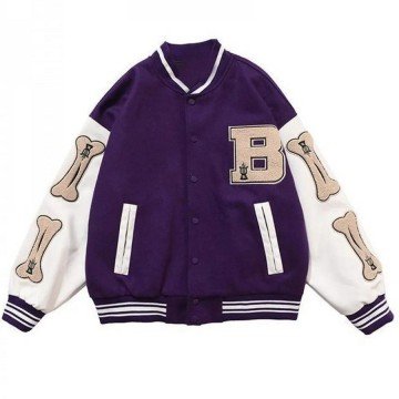 Skeleton Bad To The Bone Purple Jacket