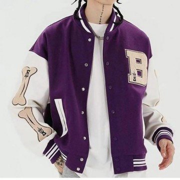 Skeleton Bad To The Bone Purple Jacket