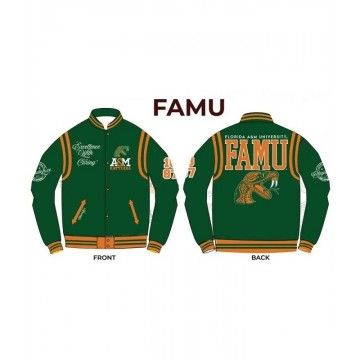 Florida A&M University Unisex Green Varsity Jacket