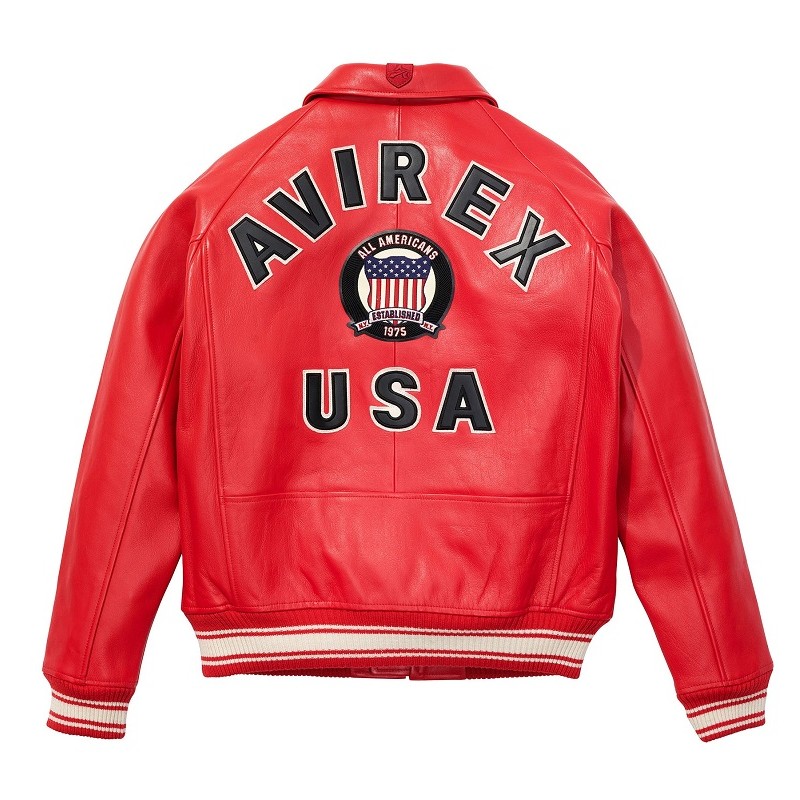 Avirex Limited Edition Red Icon Croc Leather Jacket
