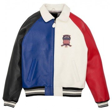 Avirex Men's Blue Colorblock Icon Military Bomber Jacket