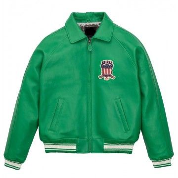 Avirex Limited Edition Green Icon Croc Leather Jacket