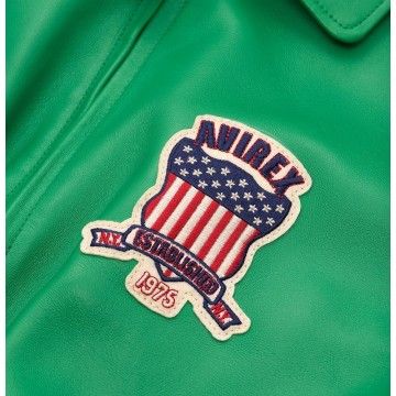 Avirex Limited Edition Green Icon Croc Leather Jacket