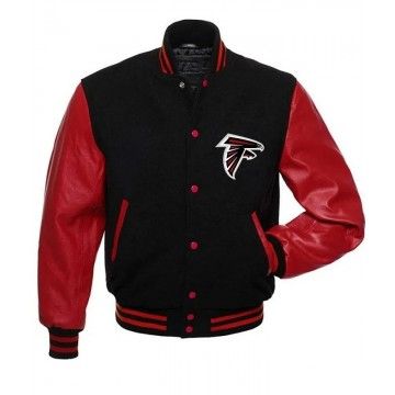 Atlanta Falcons Red and Black Varsity Jacket