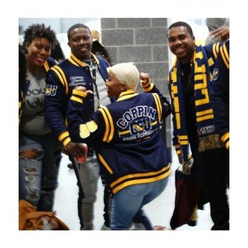 Coppin St University Unisex Navy Blue Varsity Jacket