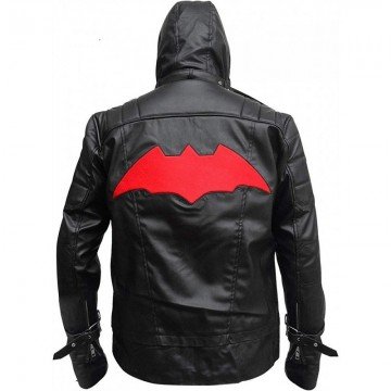 New Batman Arkham Knight Black Leather Jacket With Vest
