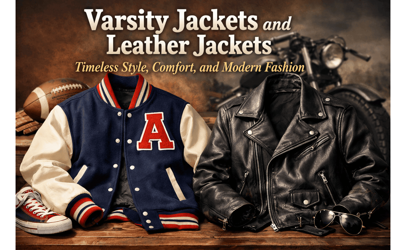 Varsity Jackets and Leather Jackets – Timeless Style, Comfort, and Modern Fashion